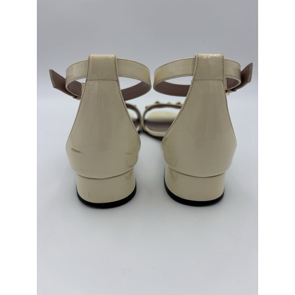 Gucci Horsebit Sandals Cream Patent Leather Size 37 / 7 Adjustable Ankle Strap - Picture 5 of 16